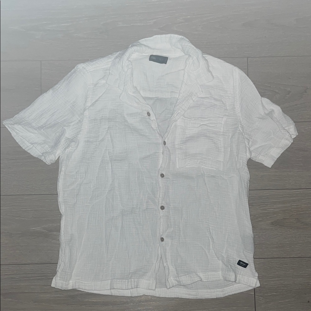 Zara Men's White Casual Button Down Shirt